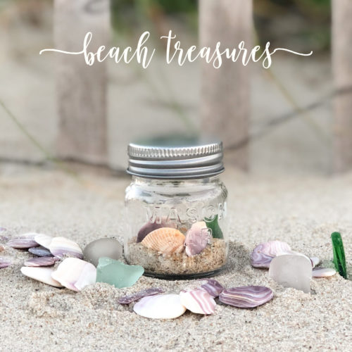 Beach Treasures tiny mason jar