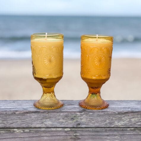 Vintage Amber Goblets