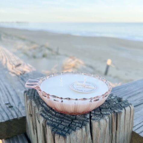 Vintage Pink Depression Glass Dessert Dish w/Handle