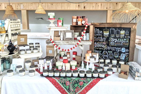 Outer Banks Candle Company display at the Annual Starvin' Artist Show