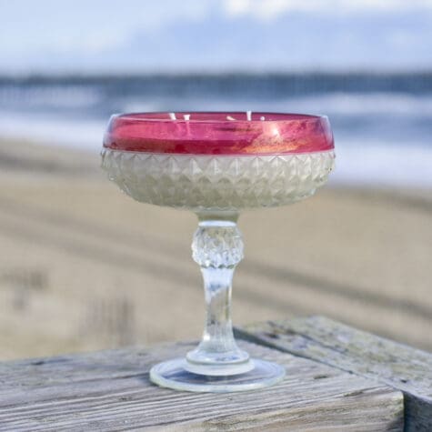 Antique Cranberry Flashed Glass Compote