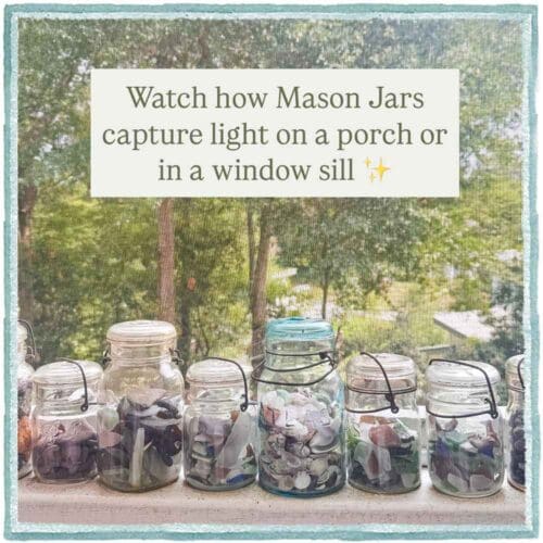 Antique Blue Mason Jar Candle - Image 9