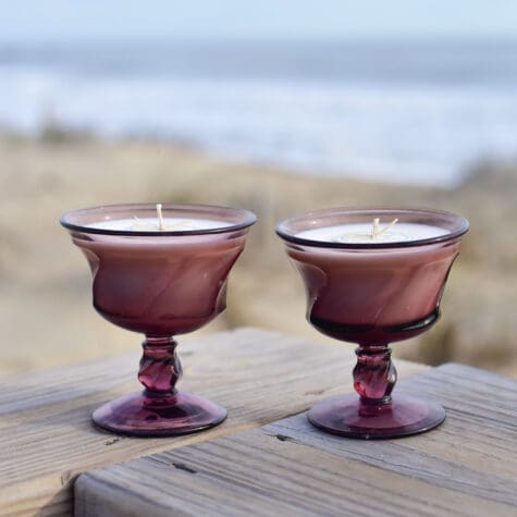 Antique Plum-Colored Dessert Dish Set