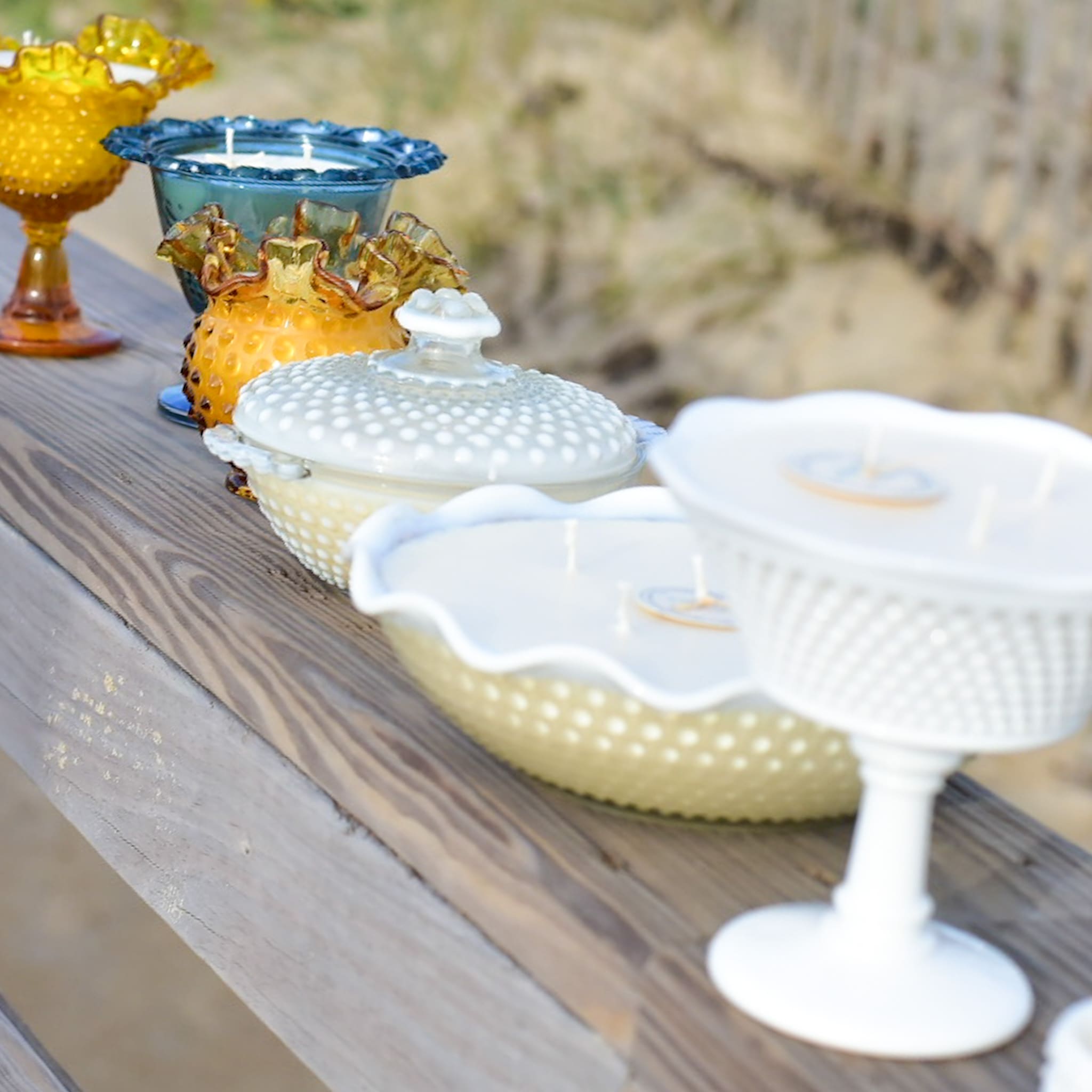 Large Antique Hobnail Moon Stone Serving Bowl - Image 3