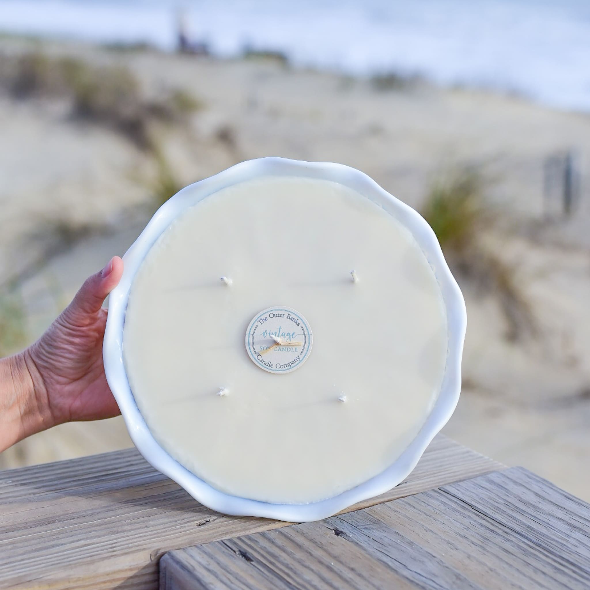 Large Antique Hobnail Moon Stone Serving Bowl - Image 2
