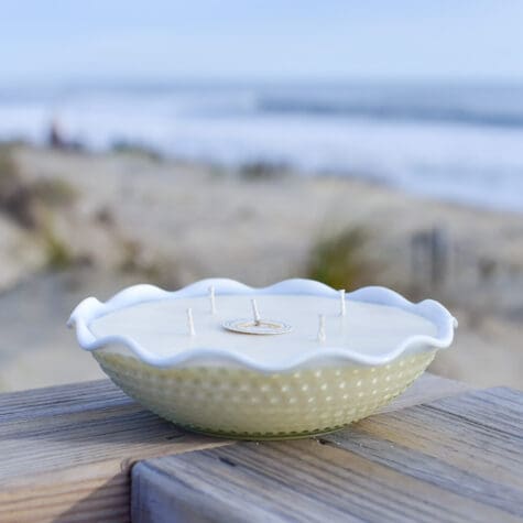Large Antique Hobnail Moon Stone Serving Bowl