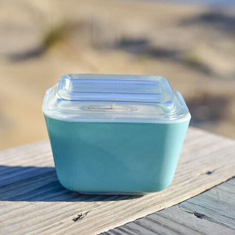 Midmod Turquoise Glass Fridge Canister