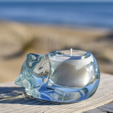 Vintage Sleeping Kitty Candle