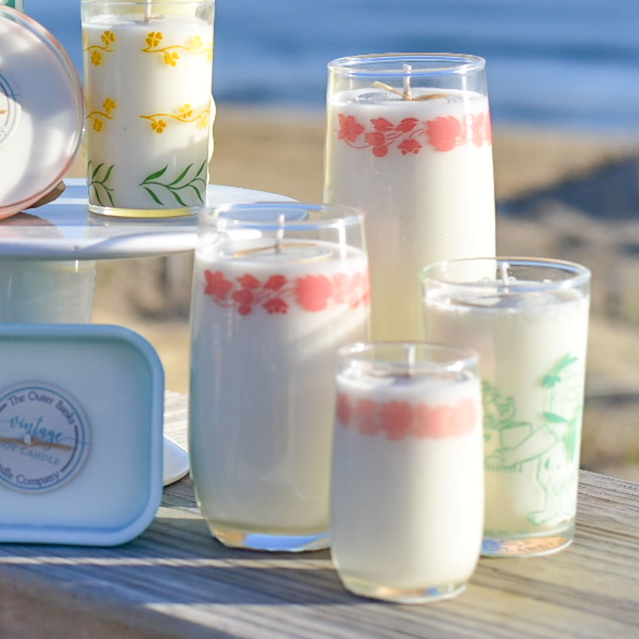 Small Vintage Pink Floral Juice Cup Set - Image 3