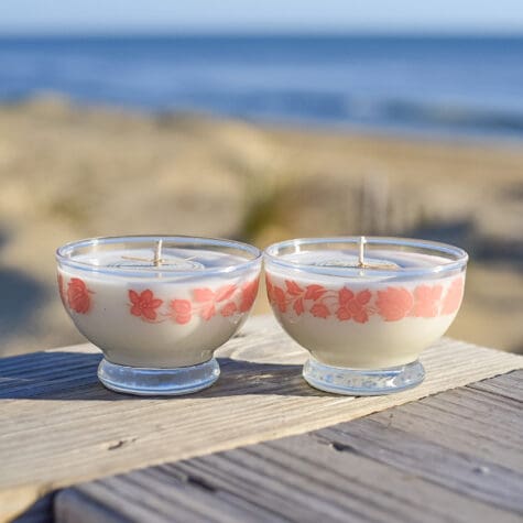 Vintage Pink Floral Dessert Cup Set