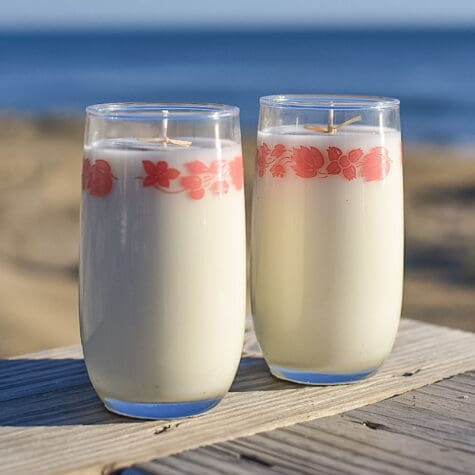 Vintage Pink Floral Drinking Glass Set